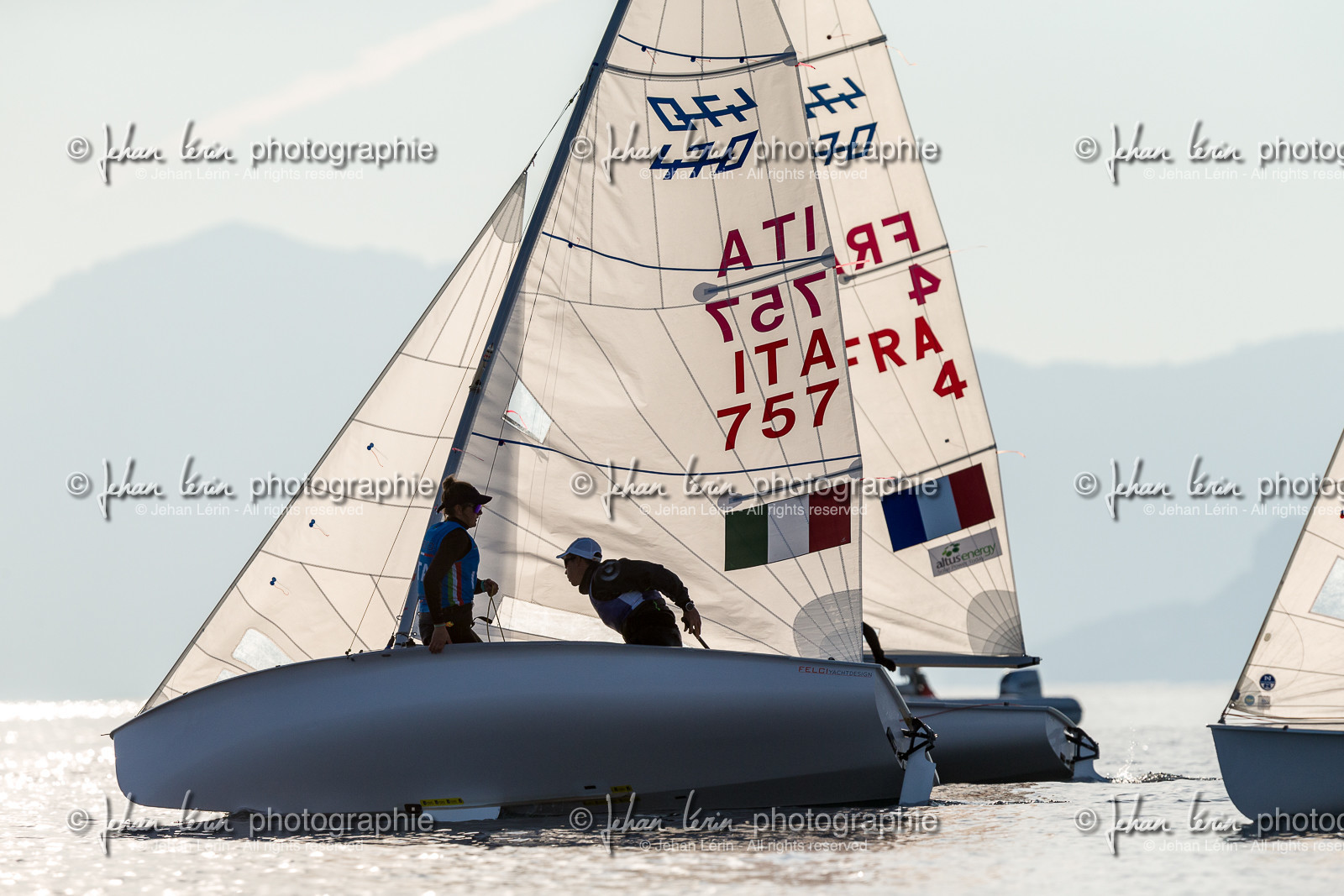 Entrainement Équipe de France 470 et tandem italien au Yacht Club de Cannes