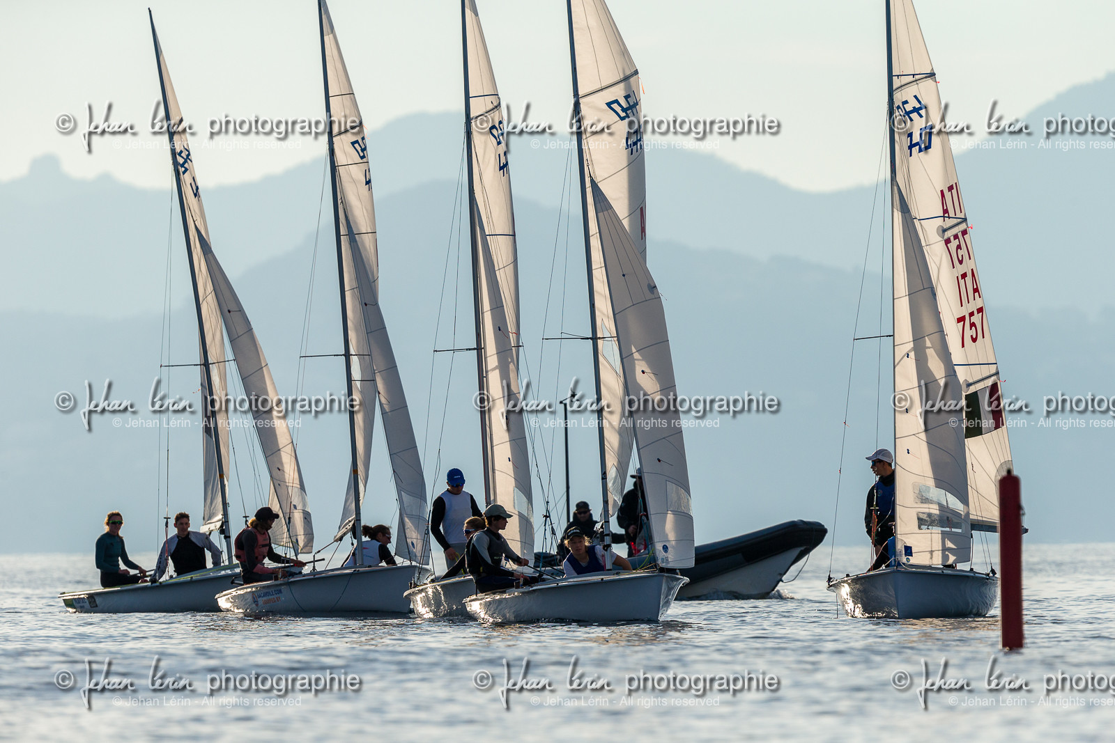 Entrainement Équipe de France 470 et tandem italien au Yacht Club de Cannes