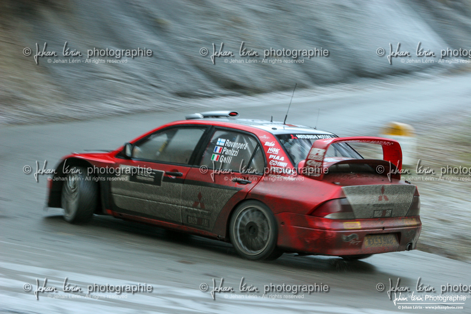 Rallye Monte-Carlo 2005 - test hivernal Mitsubishi par Gilles Panizzi